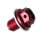 Magnetic oil drain plug, perforated red