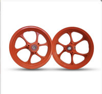 Rear wheel 12" super light IMR 3 screws red/orange